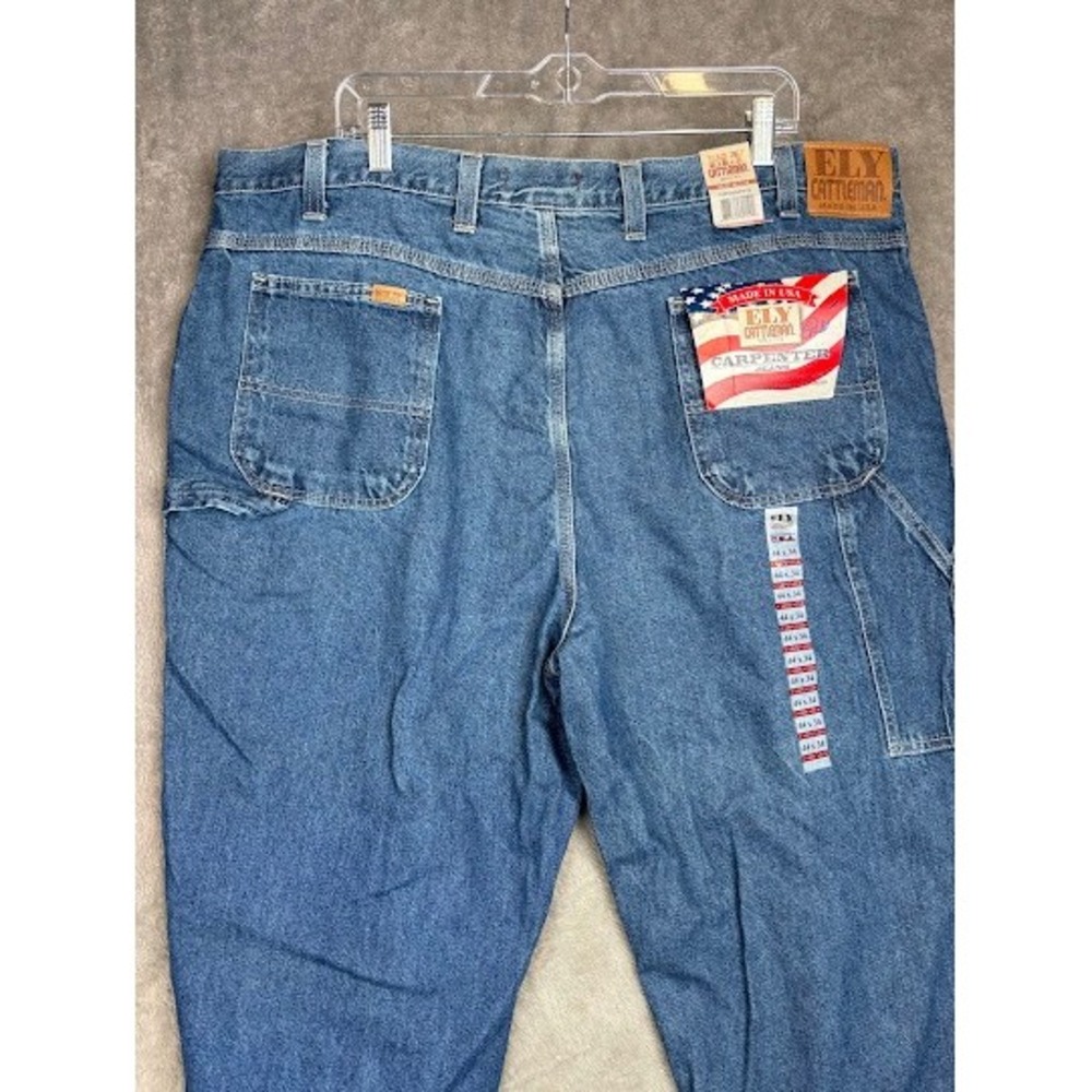 ELY Cattleman Carpenter Jeans Mens 44x34 Denim USA‎ Made Workwear Pants